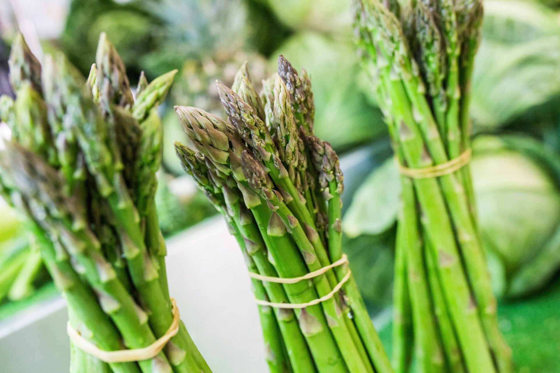 Fresh asparagus displayed at Big Fresh in Mosta